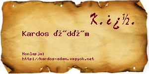 Kardos Ádám névjegykártya